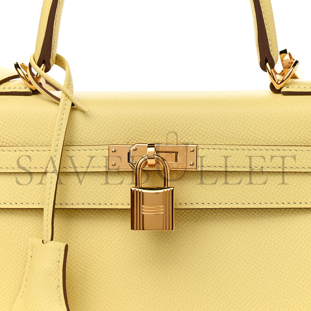 HERMÈS MASTER EPSOM KELLY SELLIER 25 JAUNE POUSSIN (25*17*7cm)